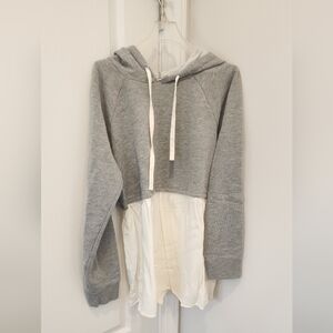 Gray and White Women's MATERNITY Sweater